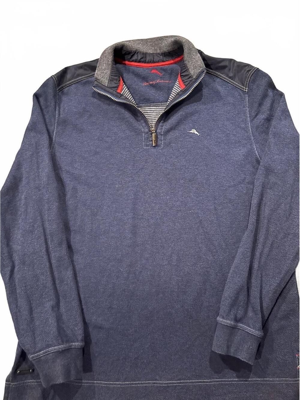Tommy Bahama Men's Navy Blue Quarter Zip Pullover Sweatshirt